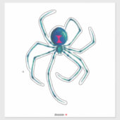Sticker Araignée noire bleue (Feuille)