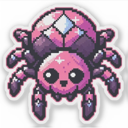 Sticker Araignée Pixel mignonne (Devant)