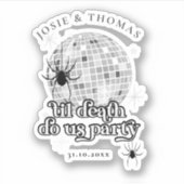 Sticker Araignées rétro d'Halloween et Mariage de boules d (Devant)