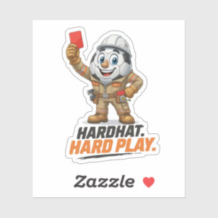 Sticker Arbitre de football à casque de chantier