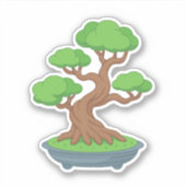 Sticker Arbre Bonsaï Japonais Tordu (Devant)