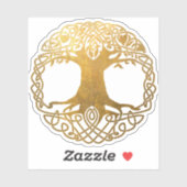 Sticker Arbre celtique d'or (Feuille)