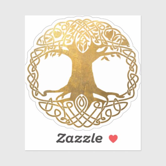 Sticker Arbre celtique d'or (Feuille)