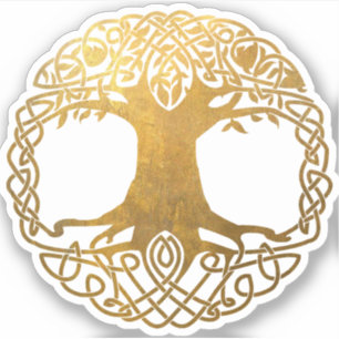 Sticker Arbre celtique d'or
