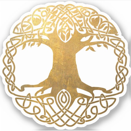 Sticker Arbre celtique d'or (Devant)