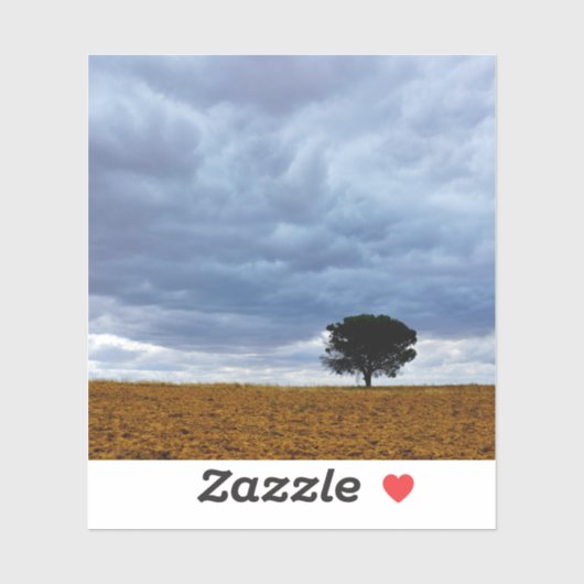 Sticker Arbre dans un champ vide (Feuille)