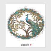 Sticker Arbre d'automne de Peacock en verre tendu (Feuille)