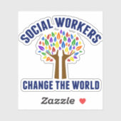 Sticker Arbre de devis de travail social mignon (Feuille)