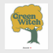 Sticker Arbre de Jour des terres de sorcière verte (Feuille)
