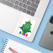 Sticker Arbre de Noël (Ordinateur portable avec iPhone)