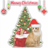 Sticker Arbre de Noël Amoureux des chats et Kitty (Devant)