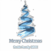Sticker Arbre de Noël bleu Aquarelle (Devant)