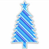 Sticker Arbre de Noël bleu et turquoise (Devant)