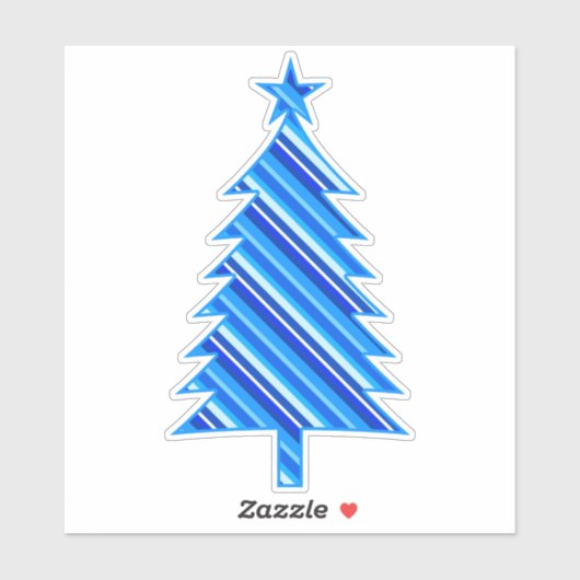 Sticker Arbre de Noël Denim Blue Layers (Feuille)