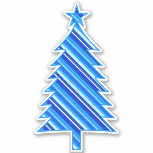 Sticker Arbre de Noël Denim Blue Layers (Devant)