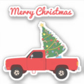 Sticker Arbre de Noël du camion de ramassage (Devant)