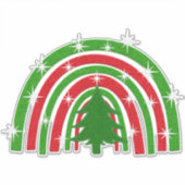 Sticker Arbre de Noël et Arc en ciel | Faux Felt (Devant)
