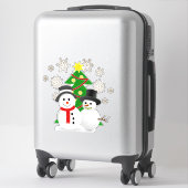 Sticker Arbre de Noël et Snowman (Sur valise)