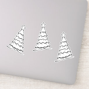 Sticker Arbre de Noël noir sur