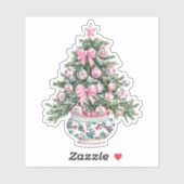Sticker Arbre de Noël Preppy Rose et Green Chinoiserie (Feuille)