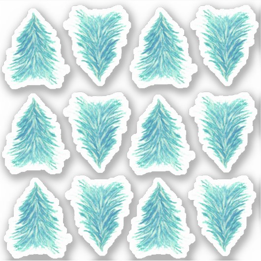 Sticker Arbre de Noël Turquoise (Devant)