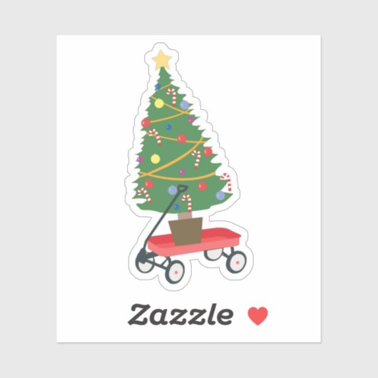 Sticker Arbre de Noël Wagon (Feuille)