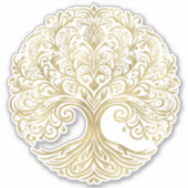 Sticker Arbre de Vie Crème & Or Mariage Celtique (Devant)