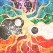 Sticker Arbre de vie en mosaïque - Yin Yang (Devant)