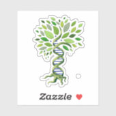 Sticker Arbre de vie génétique de l'ADN Environnement de b (Feuille)