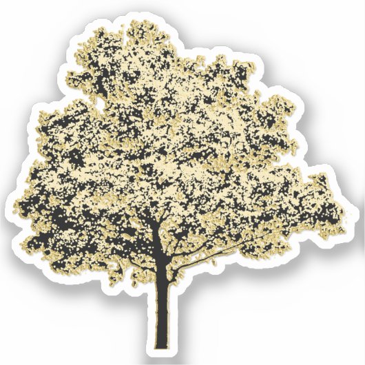 Sticker Arbre d'or Nature Art d'origine (Recto)