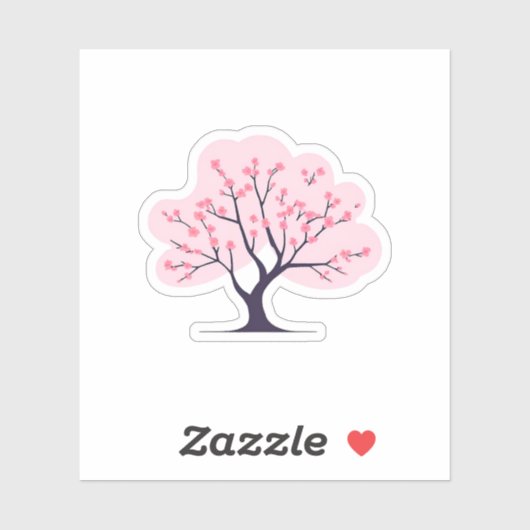 Sticker Arbre Fleur de Cerisier Rose (Feuille)