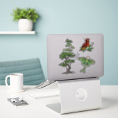 Sticker Arbre, Luna Moth et Cardinal Bird Nature (Ordinateur portable sur le bureau)