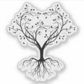 Sticker Arbre noir bouteille d'eau du coeur de vie (Devant)