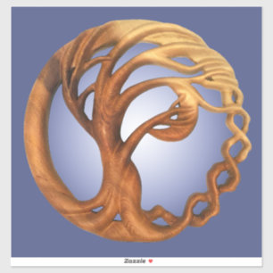 Sticker Arbre soufflé par le vent et Crescent Lune Carotte