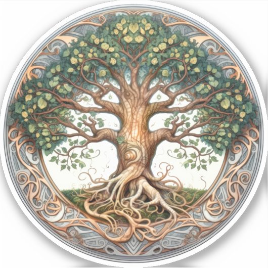 Sticker Arbre vert païen (Devant)
