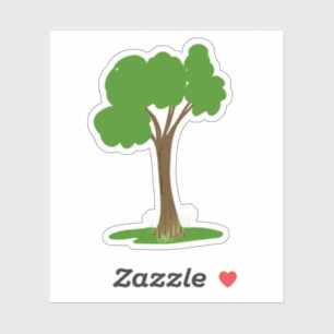 Sticker Arbre vert sur bâton d'herbe