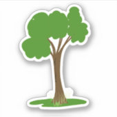 Sticker Arbre vert sur bâton d'herbe (Devant)