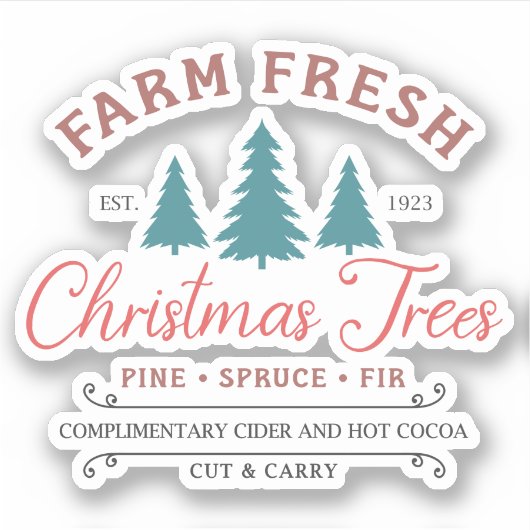Sticker Arbres de Noël frais de ferme (Devant)