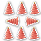Sticker Arbres de Noël rouges (Devant)