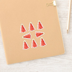 Sticker Arbres de Noël rouges