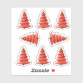 Sticker Arbres de Noël rouges (Feuille)