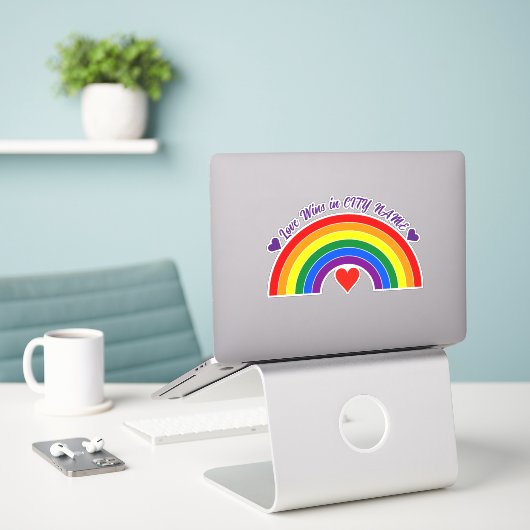 Sticker Arc en arc-en-ciel (Ordinateur portable sur le bureau)