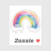 Sticker arc-en-ciel aquarelle (Feuille)