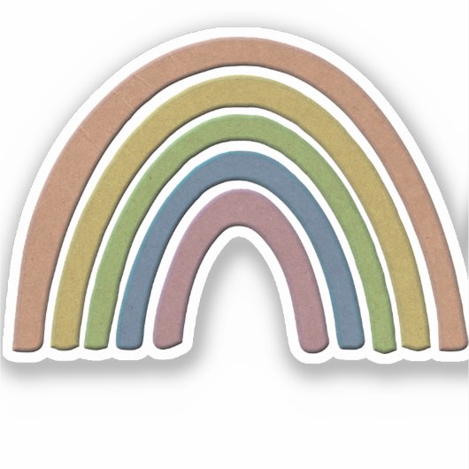 Sticker Arc-en-ciel avec Faux Rustic Paper Texture (Recto)