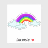 Sticker Arc-en-ciel avec nuages (Feuille)