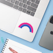 Sticker Arc-en-ciel bisexuel (Ordinateur portable avec iPhone)