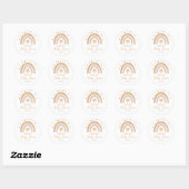 Sticker Arc-en-Ciel Classic Round Baby shower (Feuille)