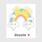 Sticker Arc-en-ciel coloré esthétique (Feuille)