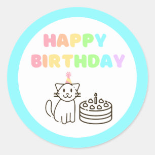 Sticker Arc-en-ciel et bleu-ciel pour Anniversaire