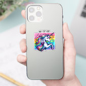 Sticker Arc-en-ciel et licorne magique Personnalisé (Téléphone)